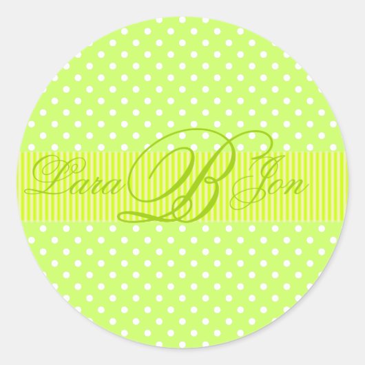 PixDezines DIY Polkadots/limoen groen Ronde Sticker (Voorkant)