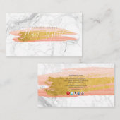 PIXDEZINES DIY PROFESSION|WITTE MARBLE FAUX GOLD VISITEKAARTJE (Voorkant / Achterkant)