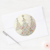 PixDezines DIY retro kerstbomen Ronde Sticker (Envelop)