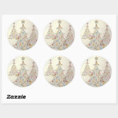 PixDezines DIY retro kerstbomen Ronde Sticker (Vel)