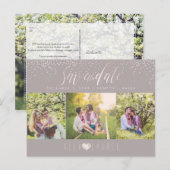 PixDezines DIY/Save the Date/Blush Confetti Briefkaart (Voorkant / Achterkant)