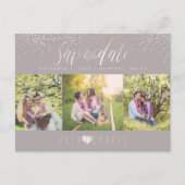 PixDezines DIY/Save the Date/Blush Confetti Briefkaart (Voorkant)