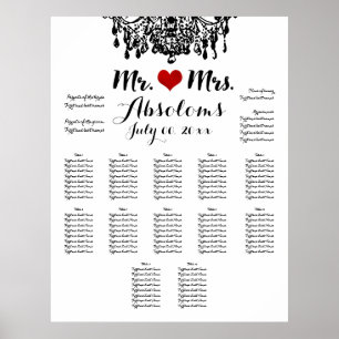PixDezines DIYKleur/Kroonluchter/ zitplaatskaart Poster
