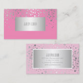 PixDezines DIYkleuren/verblinde faux Silver-specks Visitekaartje (Voorkant / Achterkant)
