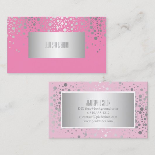 PixDezines DIYkleuren/verblinde faux Silver-specks Visitekaartje (Voorkant / Achterkant)