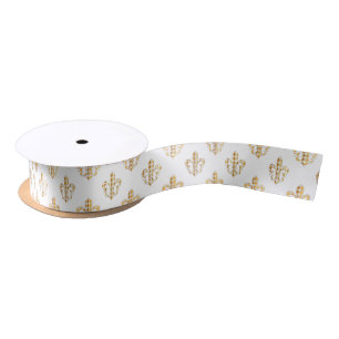 PixDezines DIYsize+kleur/fleur de lis Satijnen Lint
