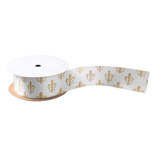 PixDezines DIYsize+kleur/fleur de lis Satijnen Lint (Spoel)
