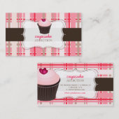 PixDezines doe-het-zelf achtergrond/cupcake+plaids Visitekaartje (Voorkant / Achterkant)