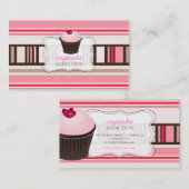PixDezines doe-het-zelf achtergrond/cupcake+strepe Visitekaartje (Voorkant / Achterkant)