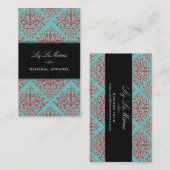 PixDezines doe-het-zelf achtergrond, koraal Étienn Visitekaartje (Voorkant / Achterkant)