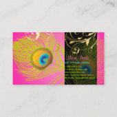 PixDezines doe-het-zelf achtergrond/pauw+filigraan Visitekaartje (Achterkant)