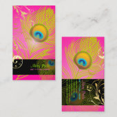 PixDezines doe-het-zelf achtergrond/pauw+filigraan Visitekaartje (Voorkant / Achterkant)