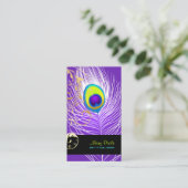 PixDezines doe-het-zelf achtergrond/pauw+filigraan Visitekaartje (Staand voorkant)