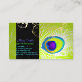 PixDezines doe-het-zelf achtergrond/pauw+filigraan Visitekaartje (Achterkant)