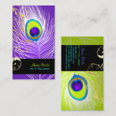 PixDezines doe-het-zelf achtergrond/pauw+filigraan Visitekaartje (Voorkant / Achterkant)