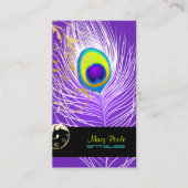 PixDezines doe-het-zelf achtergrond/pauw+filigraan Visitekaartje (Voorkant)