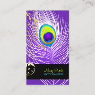 PixDezines doe-het-zelf achtergrond/pauw+filigraan Visitekaartje