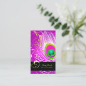 PixDezines doe-het-zelf achtergrond/pauw+filigraan Visitekaartje (Staand voorkant)