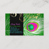 PixDezines doe-het-zelf achtergrond/pauw+filigraan Visitekaartje (Achterkant)