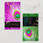 PixDezines doe-het-zelf achtergrond/pauw+filigraan Visitekaartje (Voorkant / Achterkant)