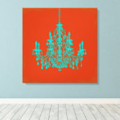 PixDezines doe-het-zelf achtergrond/turquoise kroo Canvas Afdruk (Insitu (Houten vloer))