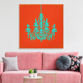 PixDezines doe-het-zelf achtergrond/turquoise kroo Canvas Afdruk (Insitu (Woonkamer))