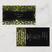 PixDezines doe-het-zelf achtergrond/ /zwarte flora Visitekaartje (Voorkant / Achterkant)