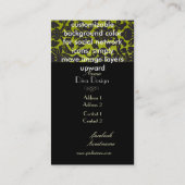 PixDezines doe-het-zelf achtergrond/ /zwarte flora Visitekaartje (Achterkant)