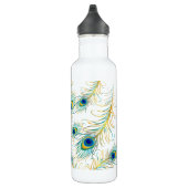 PixDezines doe-het-zelf achtergrondkleur/pauw plui Waterfles (Rechts)