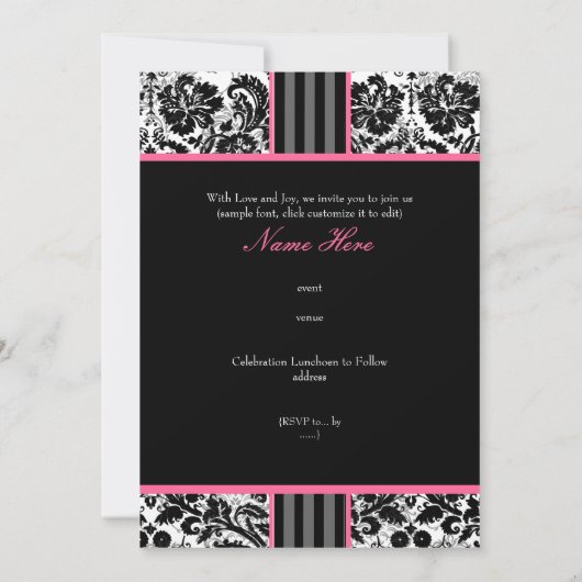 PixDezines doe-het-zelf event+kleur. monogram dama Kaart (Achterkant)