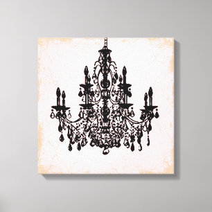 PixDezines doe-het-zelf grunge kleur/zwarte kroonl Canvas Afdruk