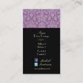 PixDezines doe-het-zelf kleur, flora damast Visitekaartje (Achterkant)