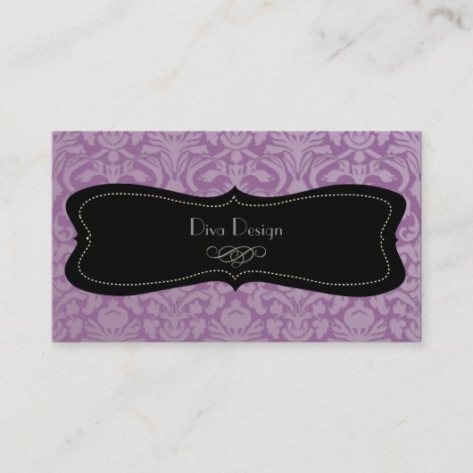 PixDezines doe-het-zelf kleur, flora damast Visitekaartje (Voorkant)