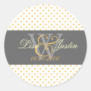 PIxDezines doe-het-zelf kleur..Gele stippen Ronde Sticker