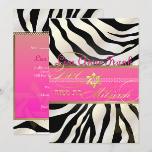 PixDezines doe-het-zelf kleur/Zebra, Bat Mitzvah Kaart