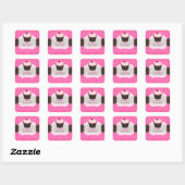 PixDezines doe-het-zelf kleuren, aardbei cupcake Vierkante Sticker (Vel)
