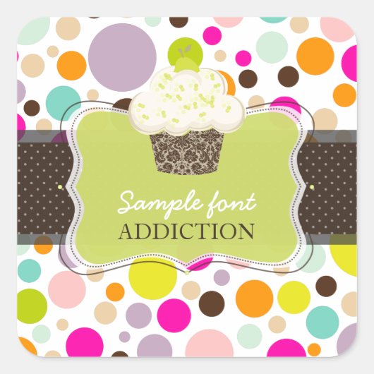 PixDezines doe-het-zelf kleuren/bubble gum+keylime Vierkante Sticker (Voorkant)