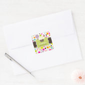 PixDezines doe-het-zelf kleuren/bubble gum+keylime Vierkante Sticker (Envelop)