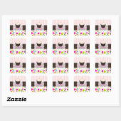 PixDezines doe-het-zelf kleuren/bubble gum+sprinkl Vierkante Sticker (Vel)