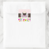 PixDezines doe-het-zelf kleuren/bubble gum+sprinkl Vierkante Sticker (Tas)