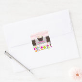 PixDezines doe-het-zelf kleuren/bubble gum+sprinkl Vierkante Sticker (Envelop)