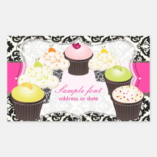 PixDezines doe-het-zelf kleuren, cupcake+olivia da Rechthoekige Sticker (Voorkant)