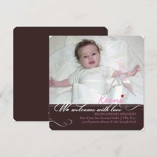 PixDezines doe-het-zelf kleuren, foto's geboorte a Aankondiging (Voorkant / Achterkant)