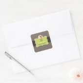 PixDezines doe-het-zelf kleuren, jelly bean cupcak Vierkante Sticker (Envelop)