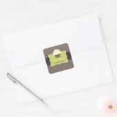 PixDezines doe-het-zelf kleuren, keylime cupcake Vierkante Sticker (Envelop)