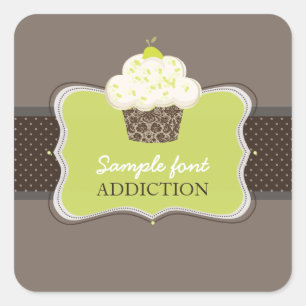 PixDezines doe-het-zelf kleuren, keylime cupcake Vierkante Sticker