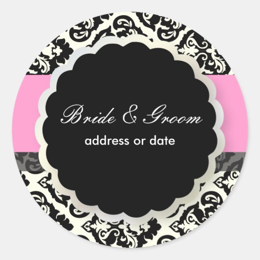 PixDezines doe-het-zelf kleuren, olivia damask Ronde Sticker (Voorkant)