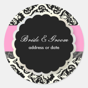 PixDezines doe-het-zelf kleuren, olivia damask Ronde Sticker