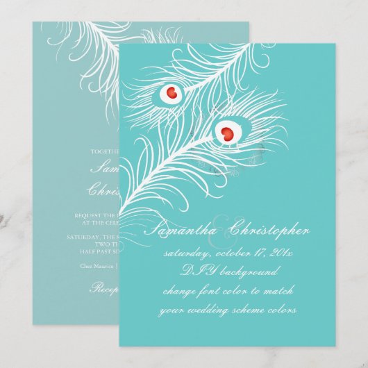 PixDezines doe-het-zelf kleuren, pauw pluimen Kaart (Voorkant / Achterkant)