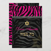 PixDezines doe-het-zelf kleuren Roze zebra, Bat Mi Kaart (Voorkant / Achterkant)